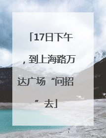 17日下午，到上海路万达广场“问招”去